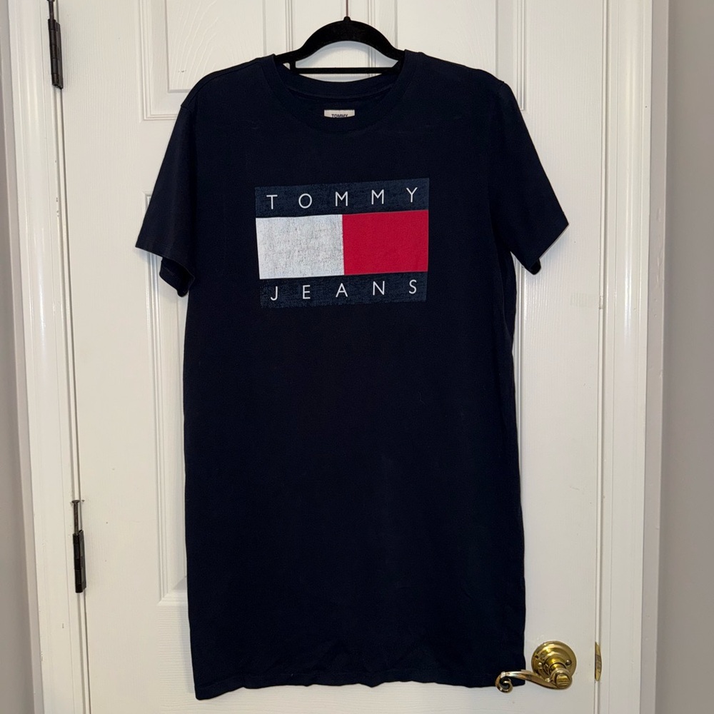 Tommy Hilfiger Navy Dress with Red and White Logo